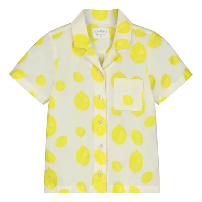 Lemon organic cotton shirt | Yellow
