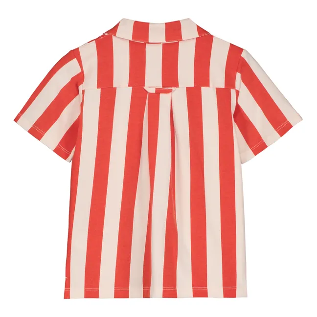 Striped Organic Cotton Shirt | Red