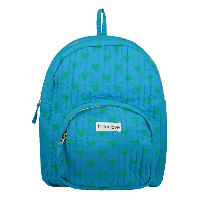 Heart Organic Cotton Backpack | Turquoise