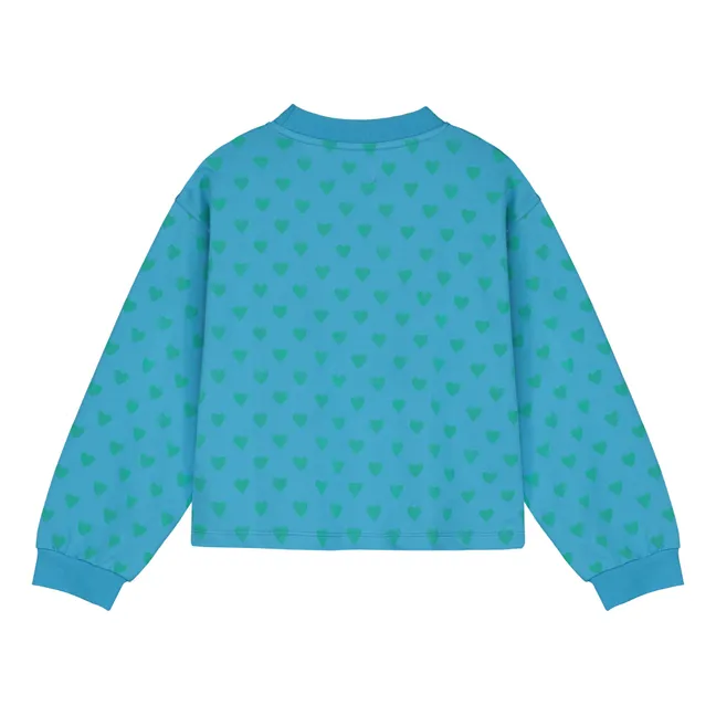 Sweatshirt Michel Herz Bio-Baumwolle | Turquoise