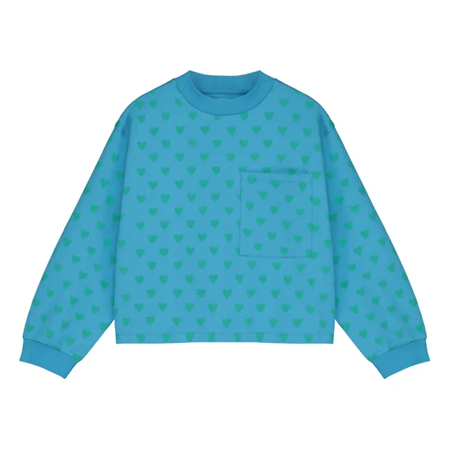 Sudadera de algodón ecológico Michel Cœur | Turquoise