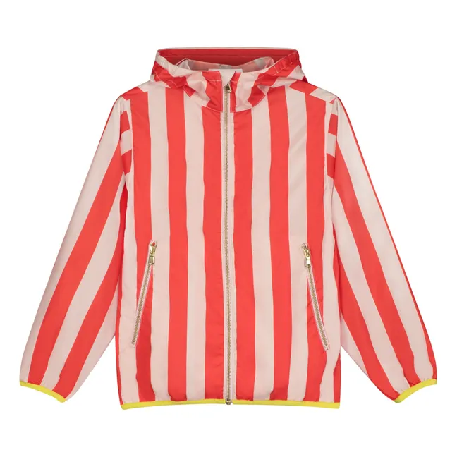 Cortavientos Remy Stripe Algodón orgánico | Rojo