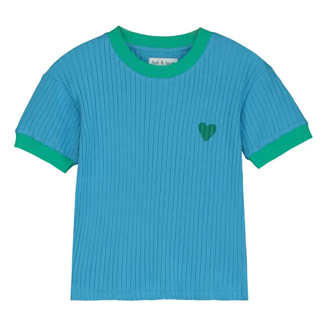 T-Shirt Rima Cœur Coton Bio | Turquoise