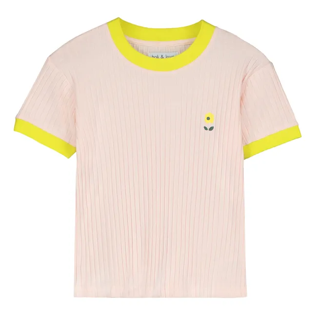 T-Shirt Rima Fleur Coton Bio | Rose pâle