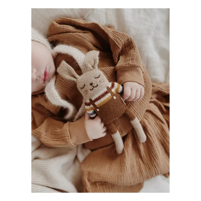 Rabbit rainbow sweater soft toy