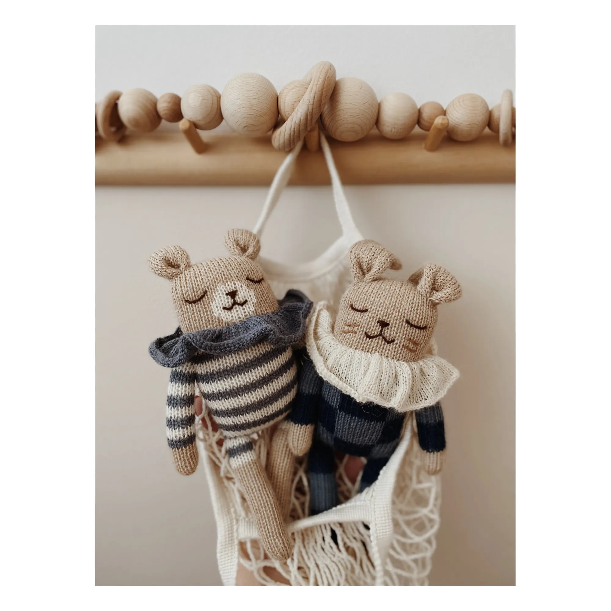 Doudou Ourson barboteuse rayée | Bleu- Image produit n°3