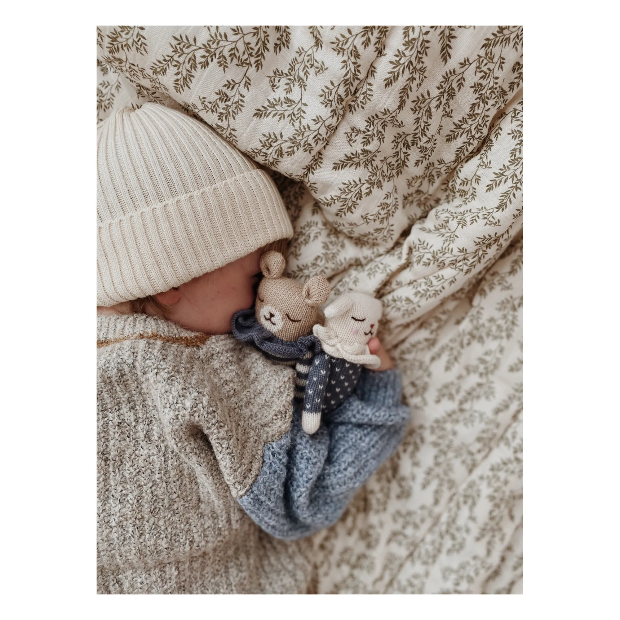Doudou Ourson barboteuse rayée | Bleu- Image produit n°6