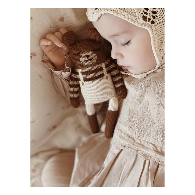 Schmusetuch Bär Latzhose | Seidenfarben