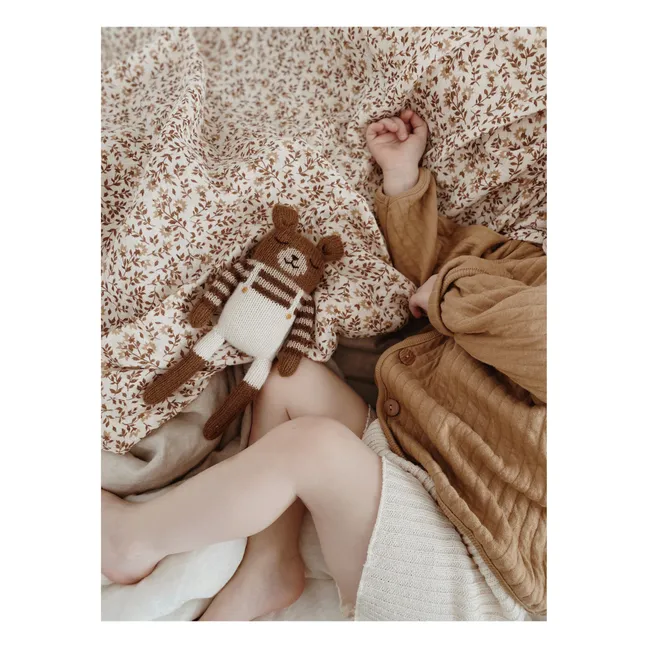 Salopette con orsetto | Ecru