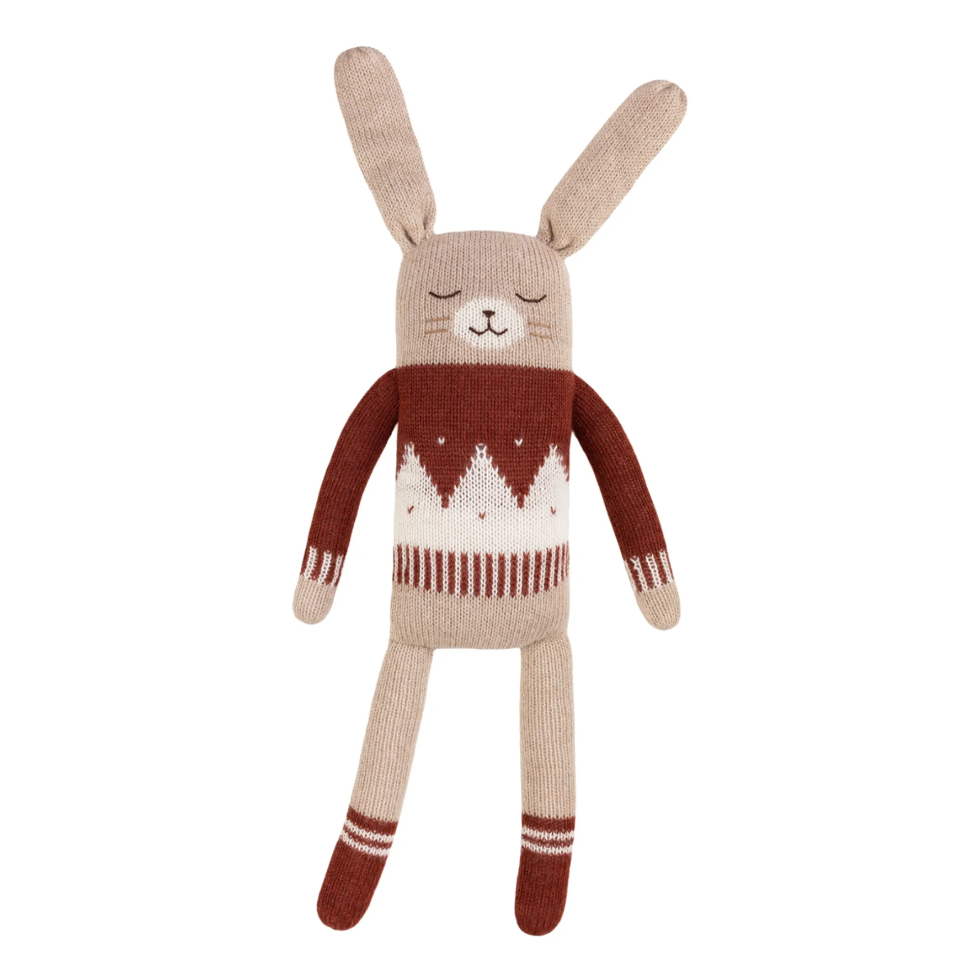 Main Sauvage - Grand doudou lapin pull jacquard (Main Sauvage) - Image 1
