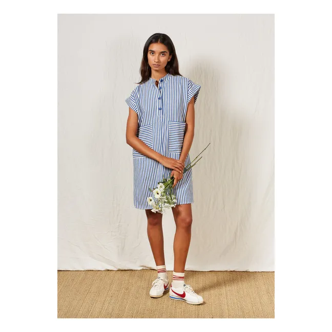 Francina Organic Cotton Denim Dress | Navy blue