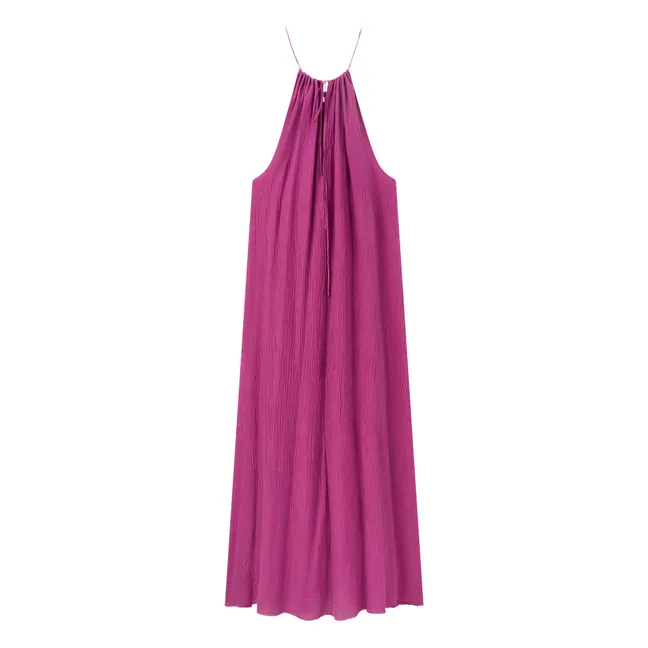 Kleid mit schmalen Trägern aus Baumwolle und Seide | Violett