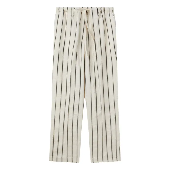 Pantaloni a righe elasticizzati | Bianco