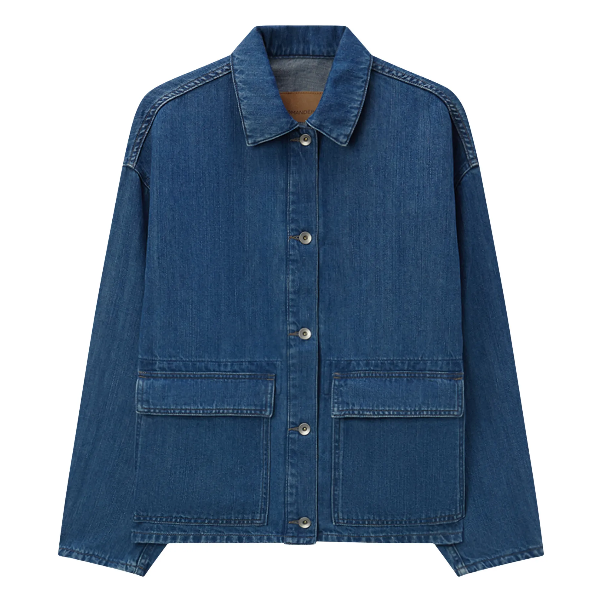 Pomandère Blue Denim Cotton And Linen Jacket