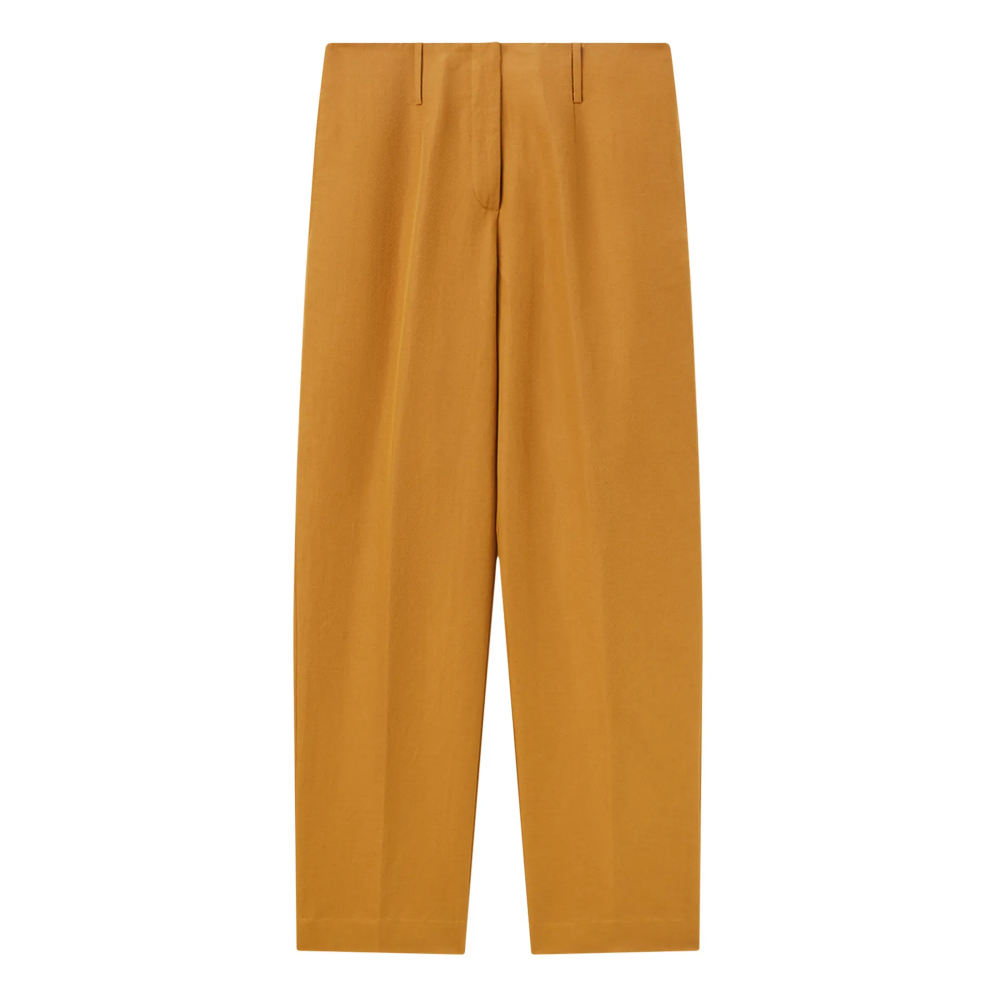 Pomandère Camel Straight-Leg Cotton And Linen Trousers