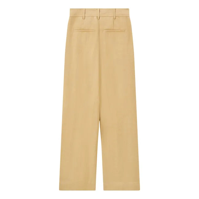 Linen and cotton trousers | Beige