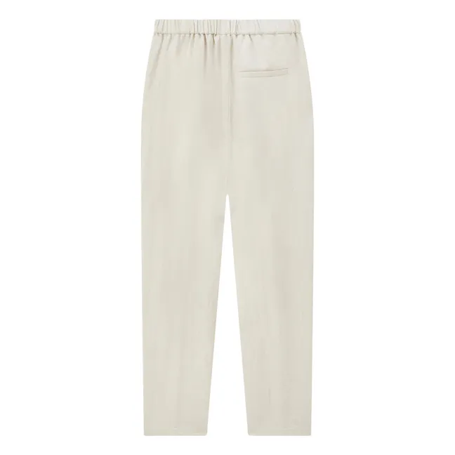 Pantalon Elastiqué Lin et Coton | Blanc