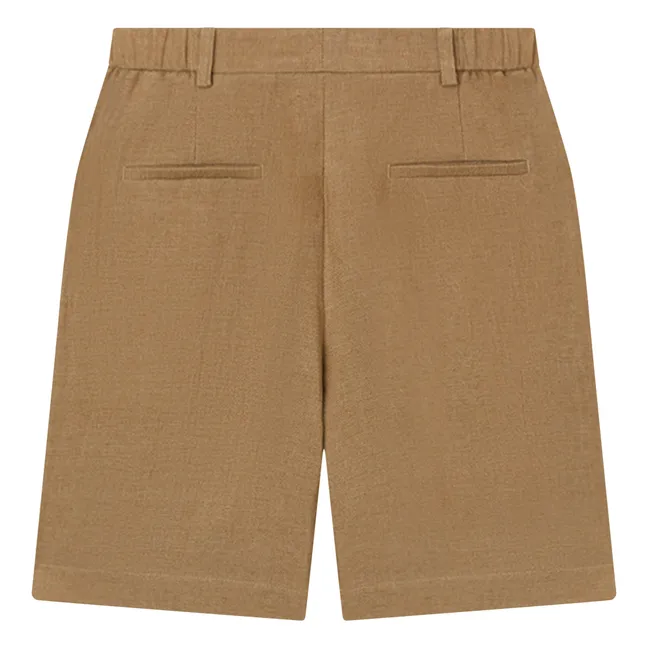 Bermuda-Shorts aus Leinen und Baumwolle | Maulwurfsfarben