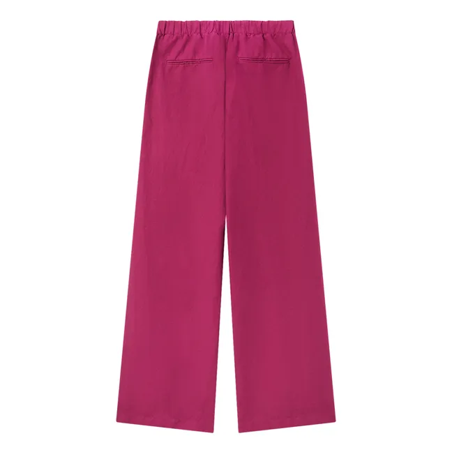 Cotton and linen trousers | Plum