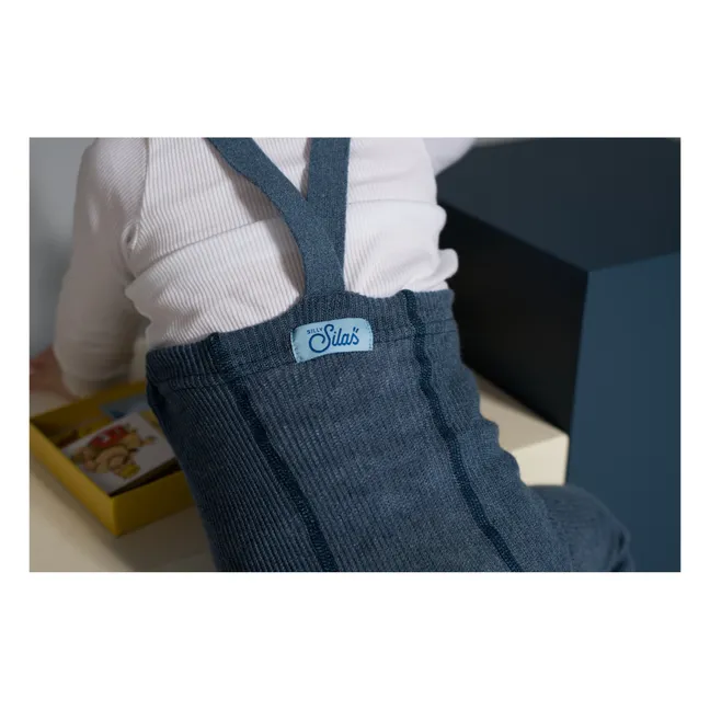 Collants à Bretelles Coton Bio Sans Pieds | Bleu azur