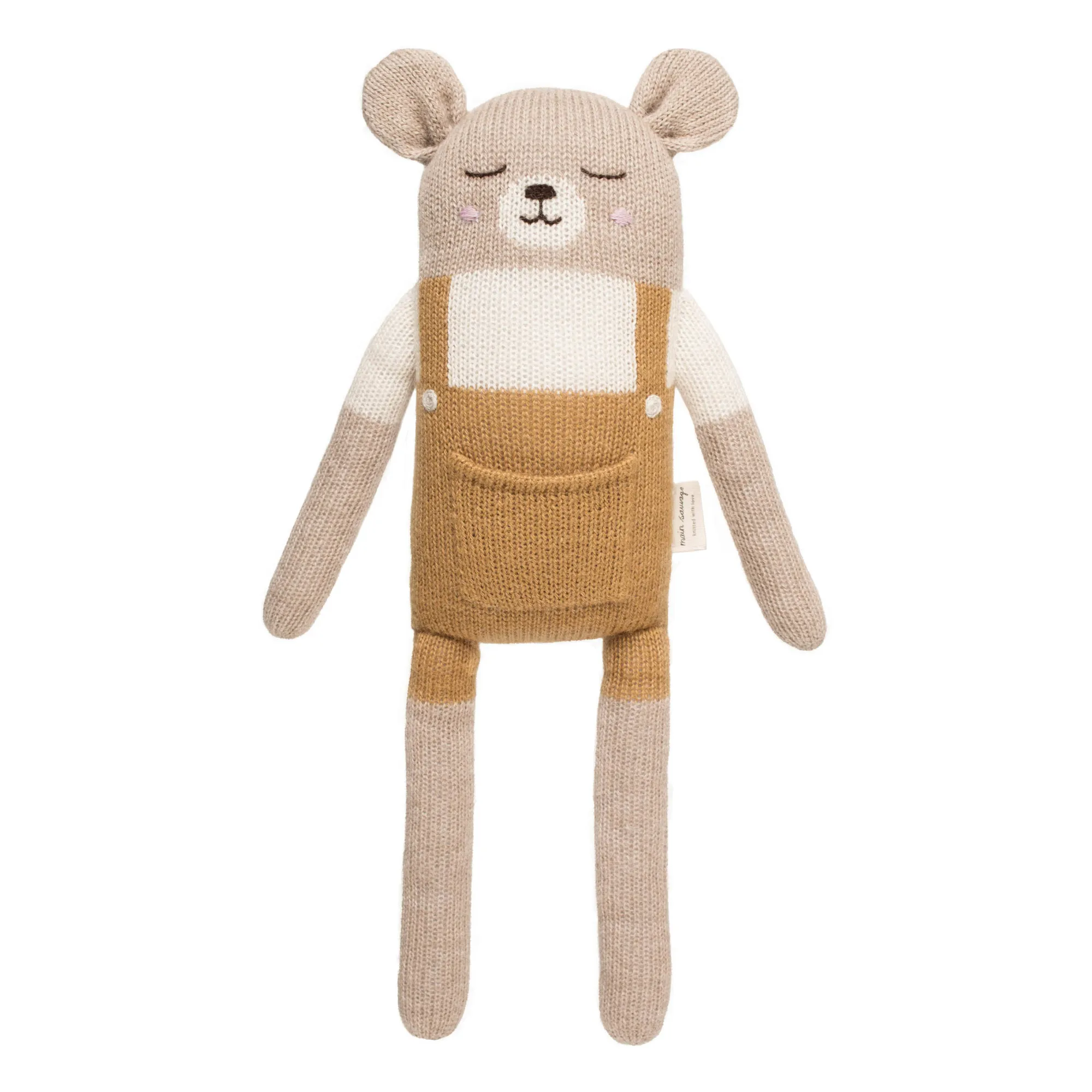 Main Sauvage Mustard Grand Doudou Ourson Salopette