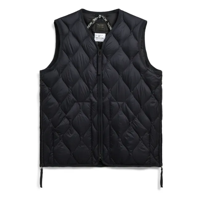 Ärmellose Reißverschlussjacke Military Unisex Nylon | Schwarz