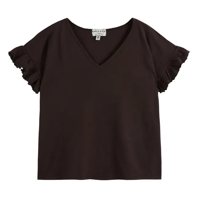 Camiseta de algodón ecológico Zabio - Colección Mujer | Gris Antracita