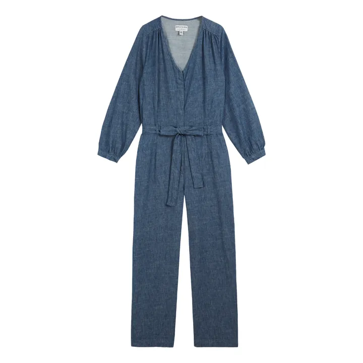 Combinaison Zemaison Coton et Lin - Collection Femme | Bleu indigo- Image produit n°0