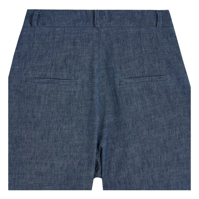 Pantalones Zelinou de algodón y lino - Colección Mujer | Azul índigo