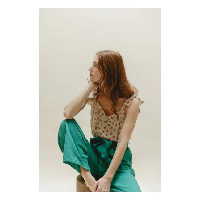 Pantalon Zemily Lin - Collection Femme | Vert