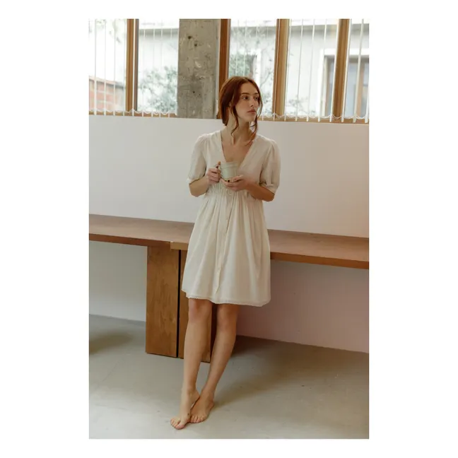 Vestido bordado Ziele - Colección Femenina | Crudo
