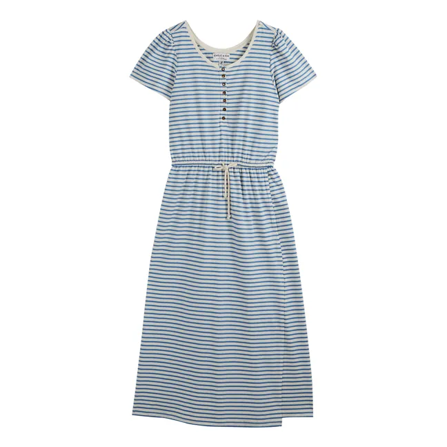 Kleid Zivanna Streifen Bio-Baumwolle - Damenkollektion | Blau