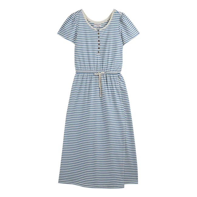 Robe Zivanna Rayures Coton Bio - Collection Femme | Bleu