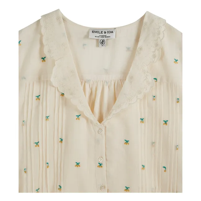 Zoba Embroidered Blouse - Women's Collection | Ecru