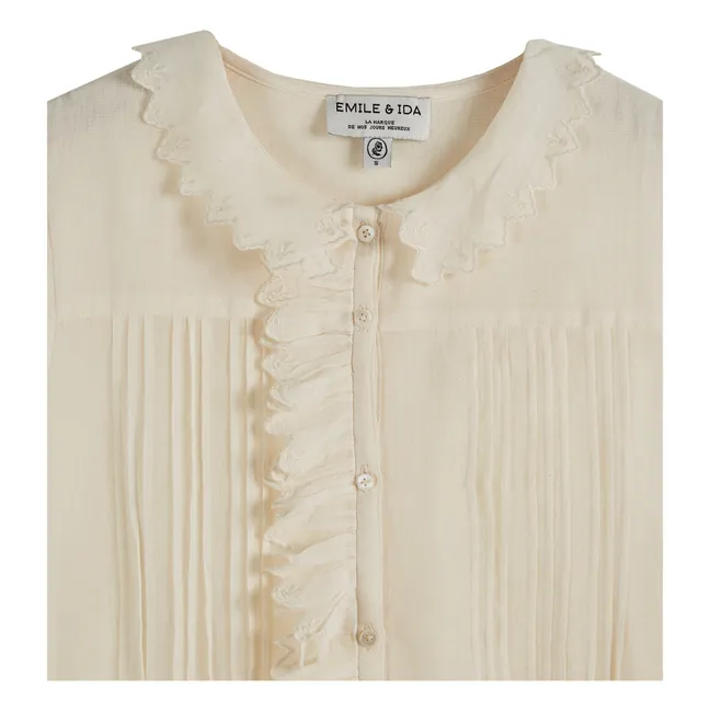 Zober Embroidered Blouse - Women's Collection | Ecru