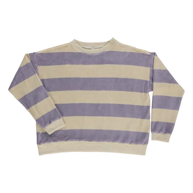 Sweatshirt Acentra Streifen Frottee - Damenkollektion | Lavendel