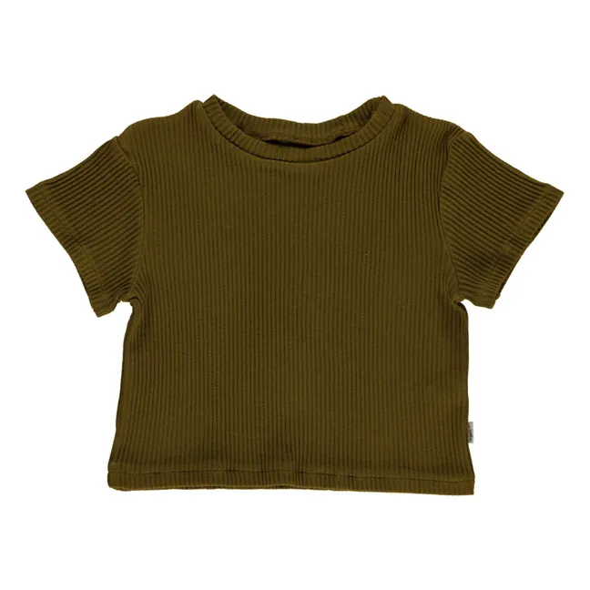 Camiseta de canalé Orgeat - Colección Mujer | Verde Kaki