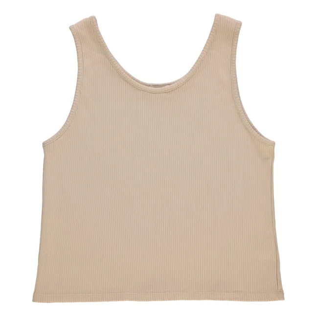 Ribbed Tank Top - Women's Collection | Beige