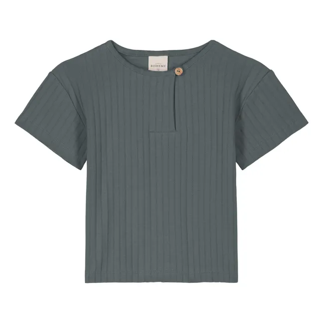 T-shirt Orso Côtelé | Bleu gris
