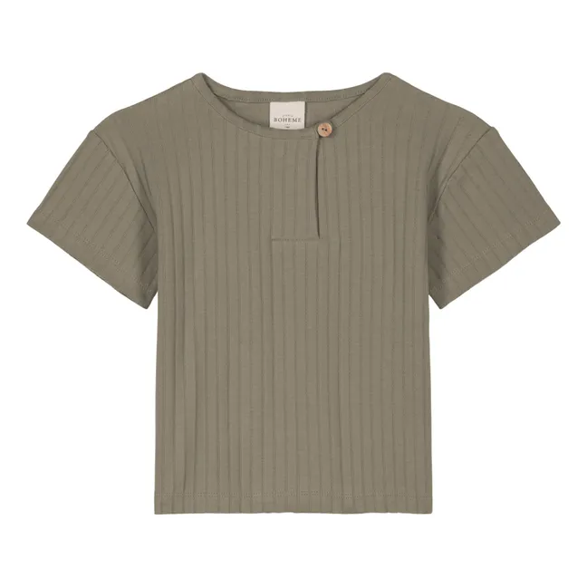T-Shirt Orso Gerippt | Maulwurfsfarben