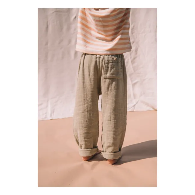 Pantalones de gasa de algodón Cousin | Topo