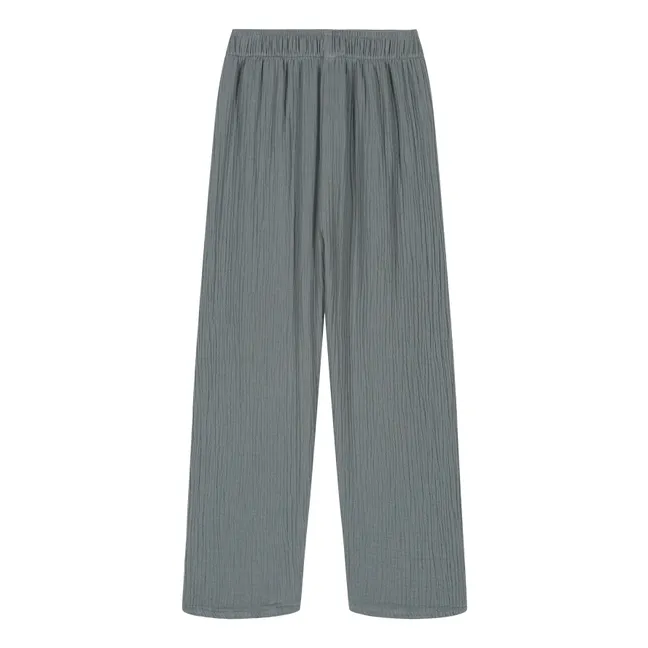 Cousin Cotton Gauze Pants | Grey blue