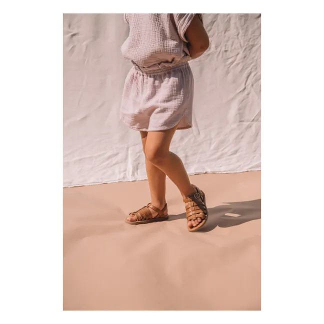 Georgette Cotton Gauze Shorts | Mauve