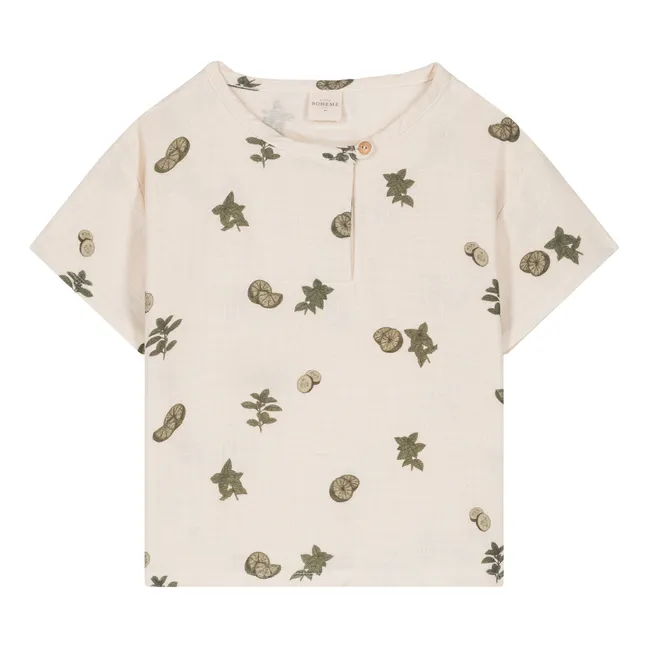 Orso - T-shirt in garza di cotone fresco | Ecru