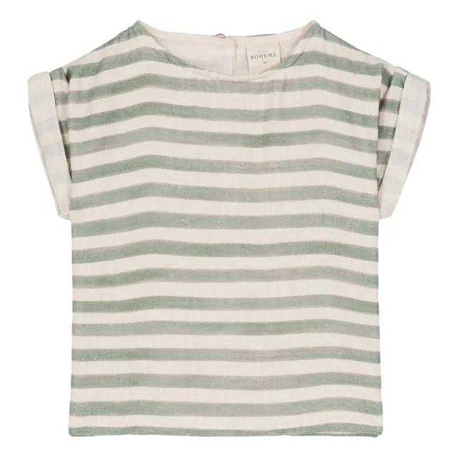 Praslin Striped Blouse | Green
