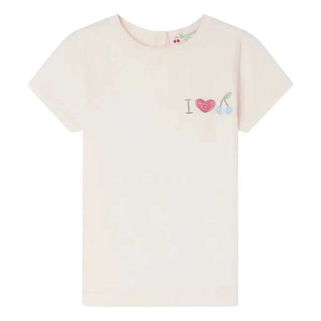 Camiseta bordada Cira | Rosa Polvo