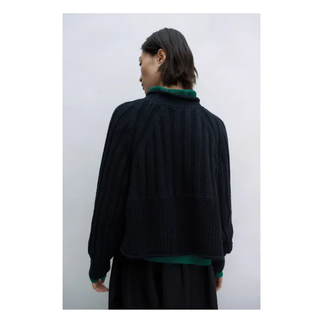 Ribbed Pullover | Schwarz