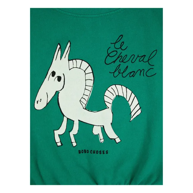 Exclusivo de Bobo Choses x Smallable - Sudadera de algodón orgánico Horse | Verde