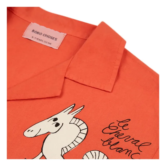 Exclusive Bobo Choses x Smallable - White Horse Shirt | Terracotta