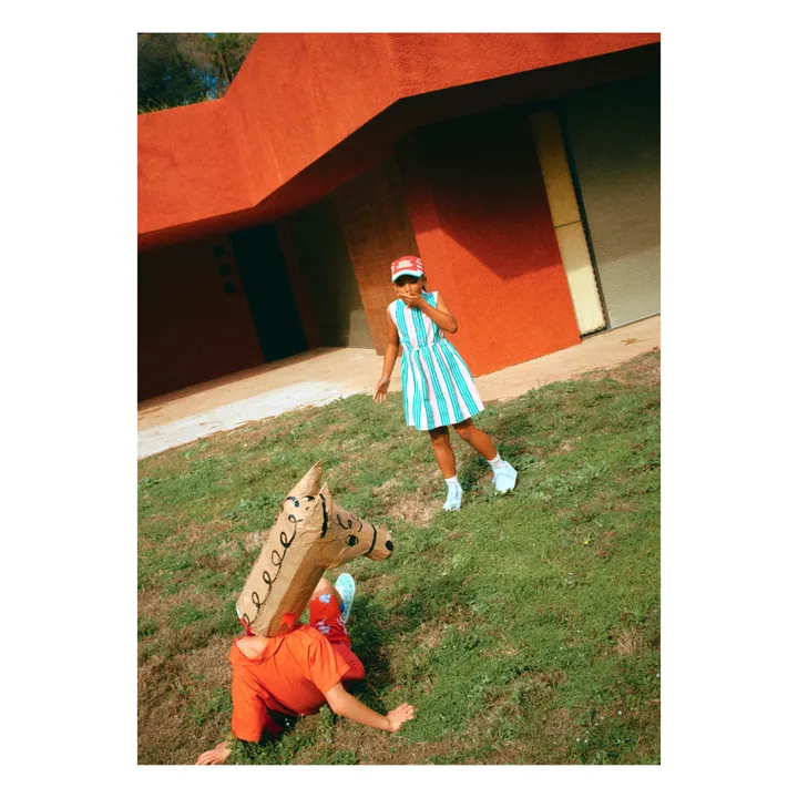 Exclusivité Bobo Choses x Smallable - Vestido de rayas | Lila- Imagen del producto n°1